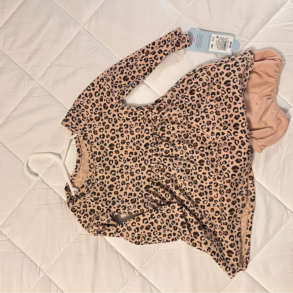 Cat & Jack Leopard Print Long Sleeve Baby Dress with Bloomers